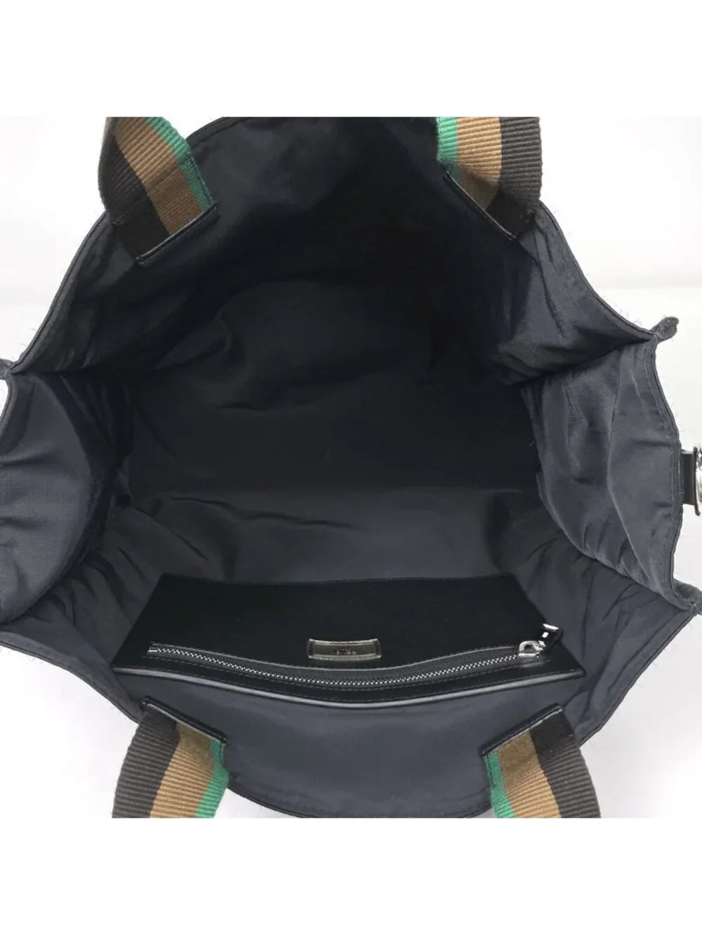 Fendi Tote Pecan Pattern 2-Way Nylon Black